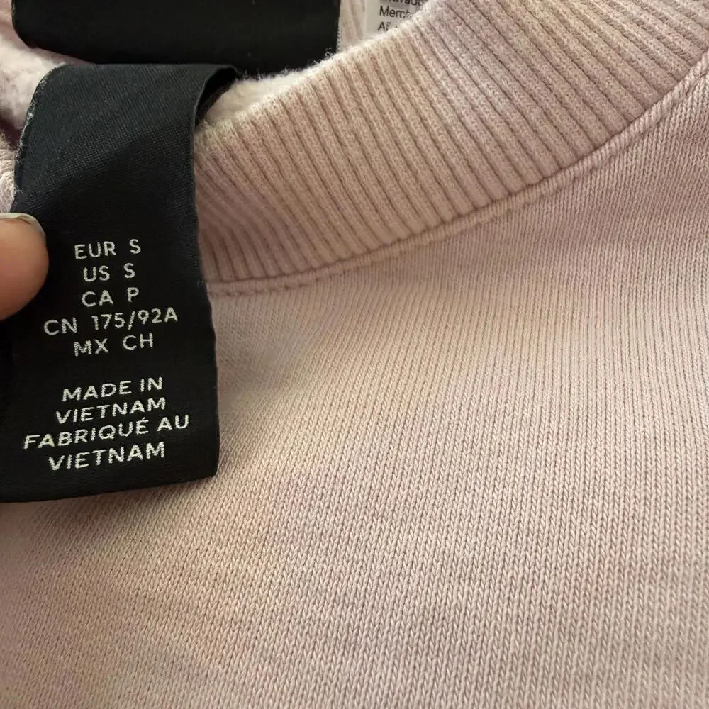 H&M Justin Bieber Crewneck Sweatshirt Pink Changes Tour Graphic Size S